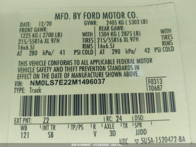 NM0LS7E22M1496037 Ford Transit Connect Xl Cargo Van