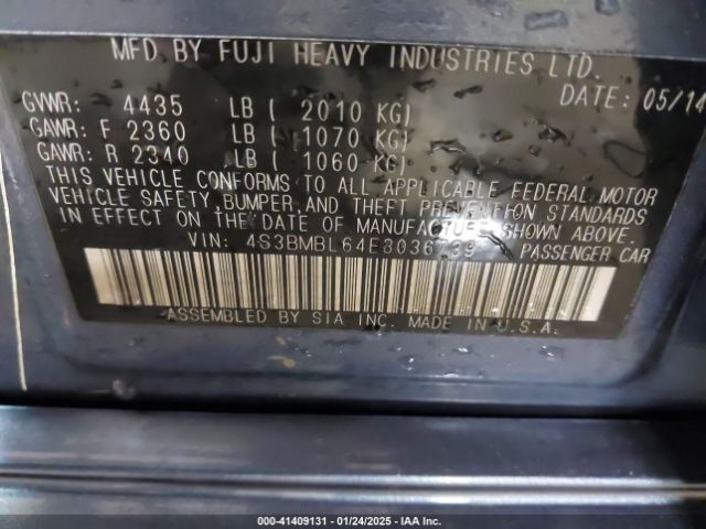 4S3BMBL64E3036739 Subaru Legacy 2.5i Limited