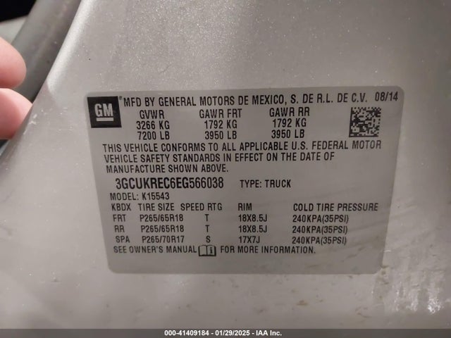 Chevrolet Silverado 1500 1lt 2014 3GCUKREC6EG566038 Image 9