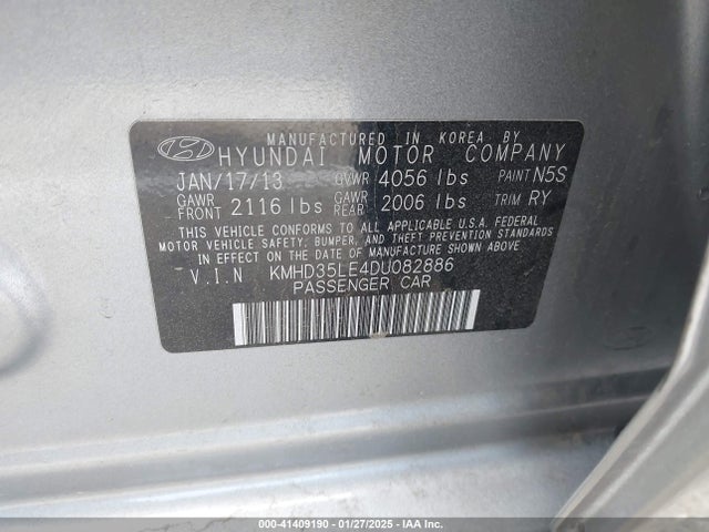 Продажа на аукционе авто 2013 Hyundai Elantra Gt, vin: KMHD35LE4DU082886, номер лота: 41409190