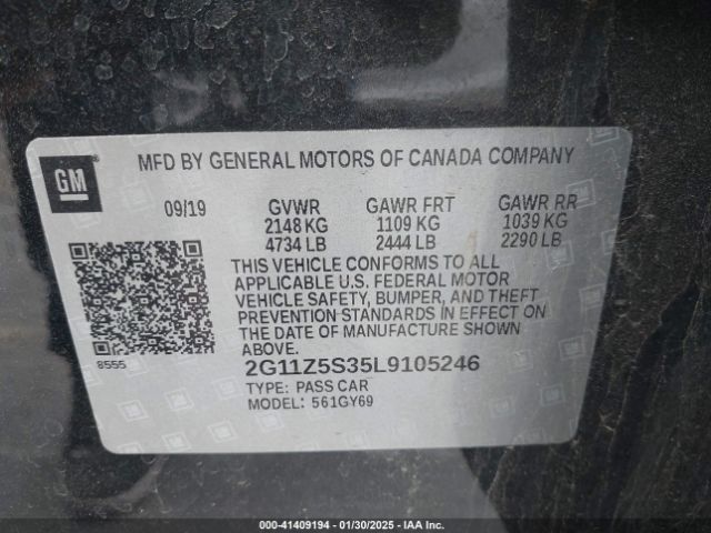 2G11Z5S35L9105246 Chevrolet Impala Fwd Lt