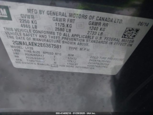 2GNALAEK2E6367581 Chevrolet EQUINOX LS