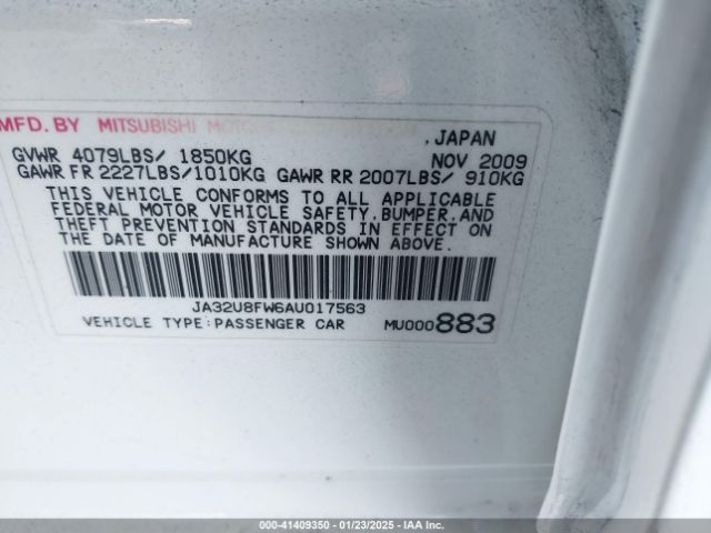 2010 MITSUBISHI LANCER JA32U8FW6AU017563 Photo 8