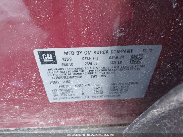 KL79MUSL3MB125608 Chevrolet Trailblazer Awd Rs