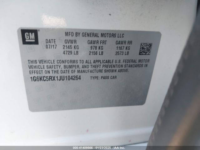1G6KC5RX1JU104264 Cadillac CT6 LUXURY