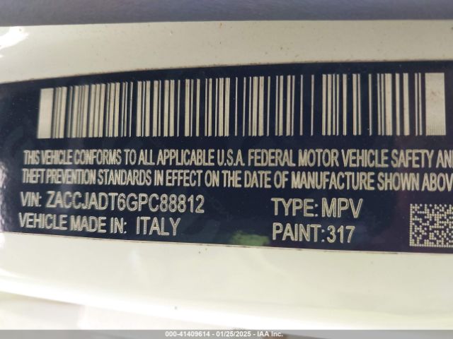 ZACCJADT6GPC88812 Jeep Renegade Limited
