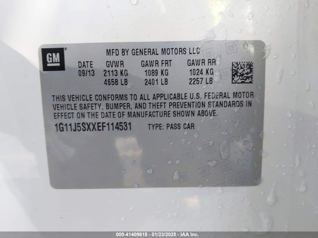 Chevrolet Malibu 2lz 2014 1G11J5SXXEF114531 Image 9