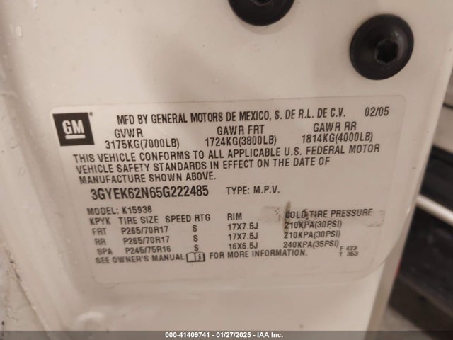 2005 CADILLAC ESCALADE EXT 3GYEK62N65G222485 Photo 8