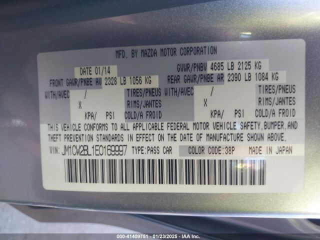 JM1CW2BL1E0169997 Mazda Mazda5 Sport