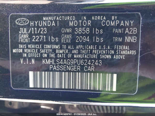 Hyundai ELANTRA SEL 2023 KMHLS4AG9PU624243 Image 9