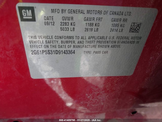 2013 CADILLAC XTS 2G61P5S31D9143364 Photo 8