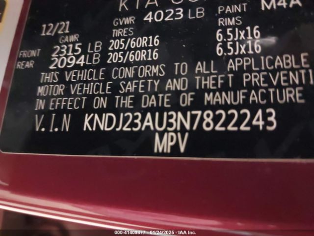 KNDJ23AU3N7822243 KIA SOUL LX