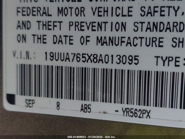 2008 ACURA TL 19UUA765X8A013095 Photo 8