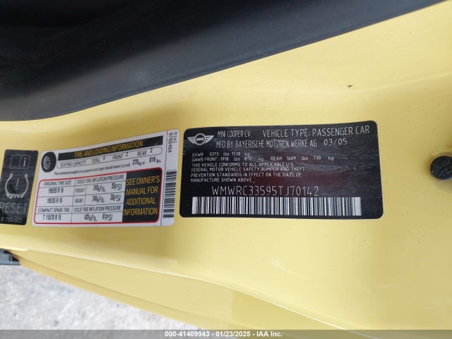 2005 MINI COOPER WMWRC33595TJ70142 Photo 8