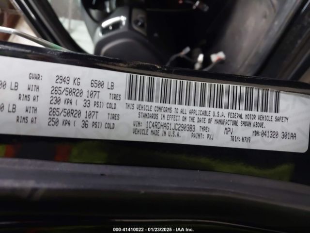 1C4RDHAG1JC290383 Dodge Durango Sxt Rwd