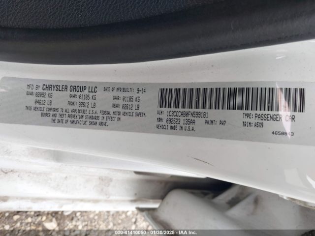 1C3CCCAB0FN599181 Chrysler 200 Limited