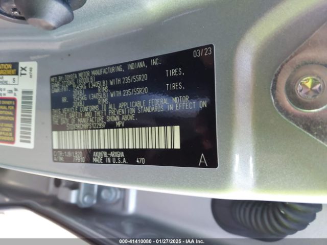 5TDXBRCH8PS122997 Toyota Highlander Hybrid Limited