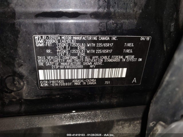 Toyota Rav4 Xle 2019 2T3P1RFVXKC003989 Image 9