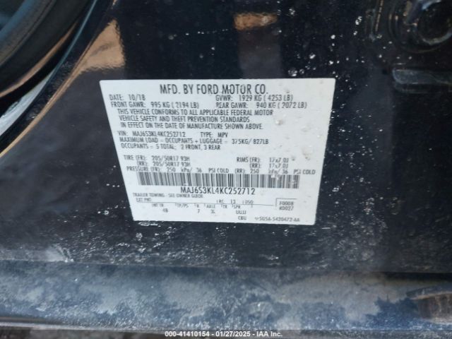 MAJ6S3KL4KC252712 Ford Ecosport Titanium