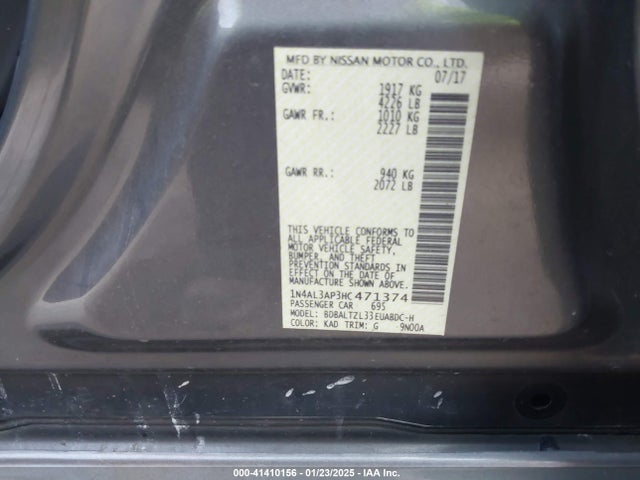1N4AL3AP3HC471374 Nissan Altima 2.5 Sl