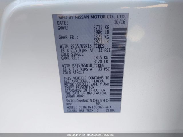 5N1DL0MM6HC506590 Infiniti QX60