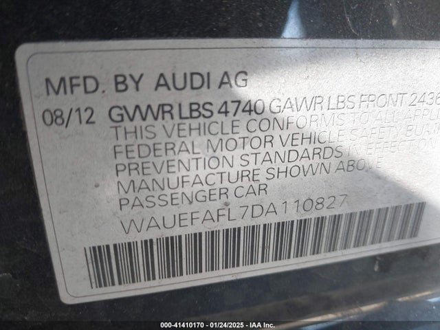 2013 AUDI A4 WAUEFAFL7DA110827 Photo 8