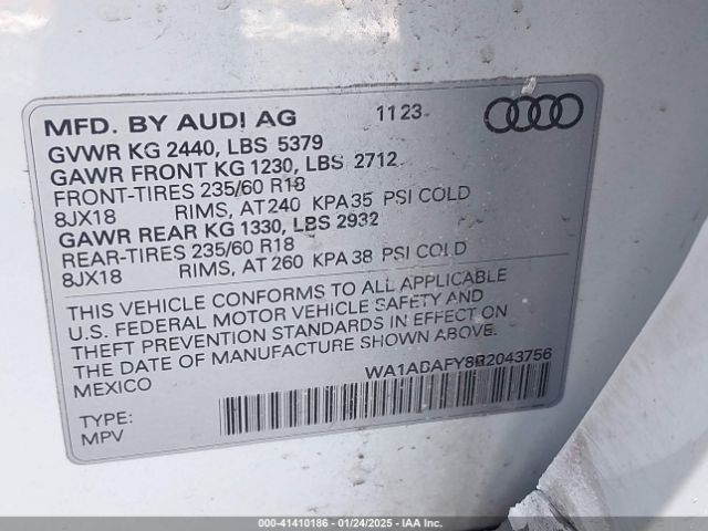 WA1ABAFY8R2043756 Audi Q5 Premium 40 Tfsi Quattro S Tronic