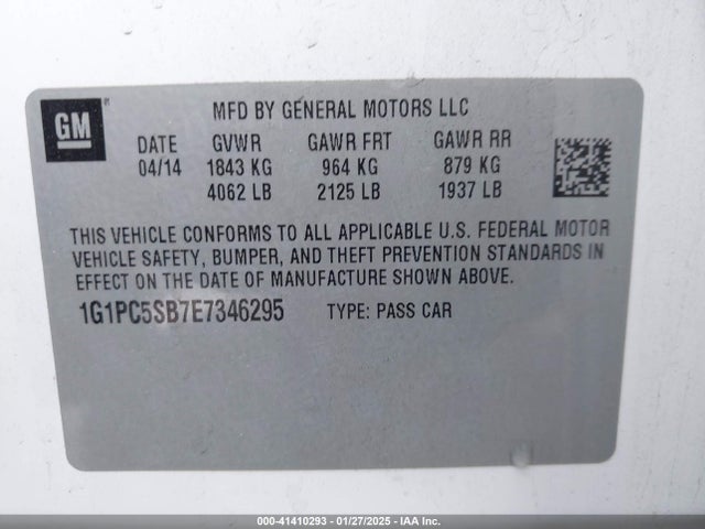 Chevrolet Cruze 1lt Auto 2014 1G1PC5SB7E7346295 Image 9