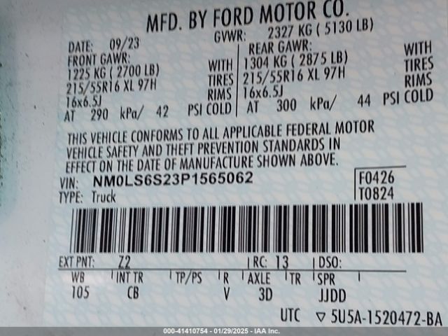 NM0LS6S23P1565062 Ford Transit Connect Xl