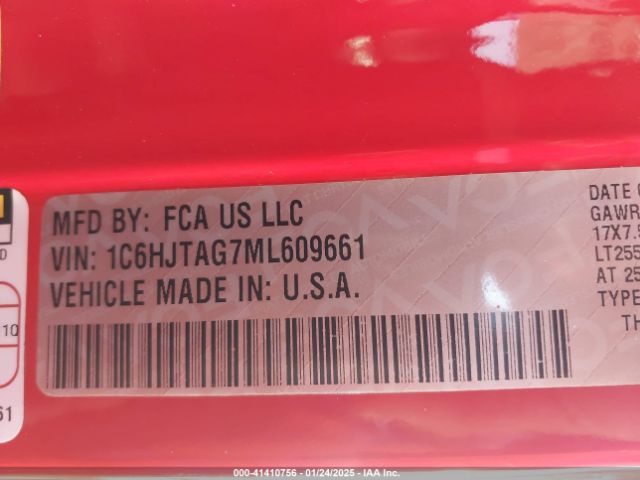 1C6HJTAG7ML609661 Jeep Gladiator Texas Trail 4x4