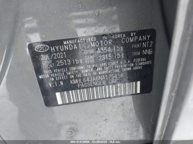 KMHL64JA6NA175456 Hyundai SONATA SEL