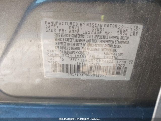 3N1AB7AP4HY398773 Nissan SENTRA SL