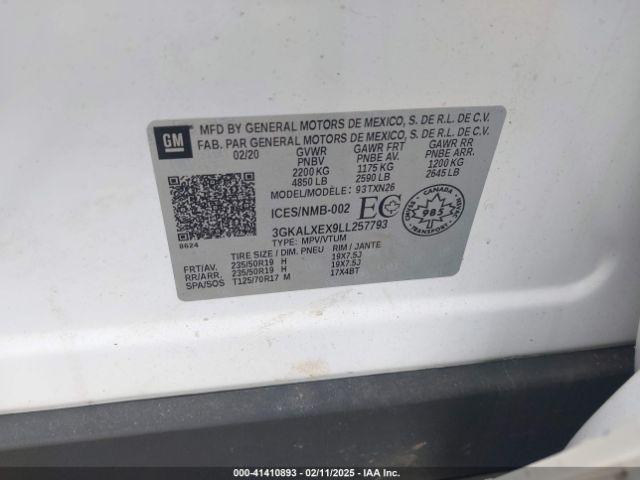 3GKALXEX9LL257793 GMC Terrain Awd Denali