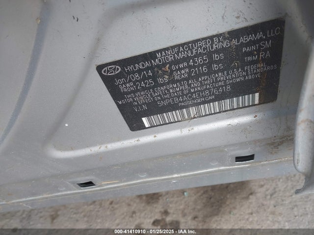 Hyundai SONATA GLS 2014 5NPEB4AC4EH876418 Image 9