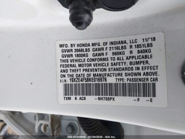 19XZE4F58KE016976 Honda INSIGHT EX