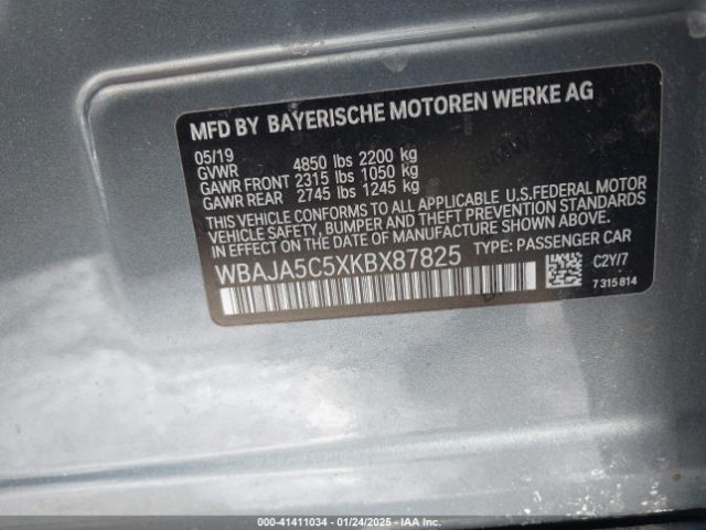 2019 BMW 530I WBAJA5C5XKBX87825 Photo 8