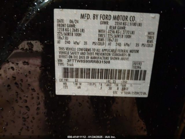 3FTTW8S95RRB31508 Ford Maverick Lariat