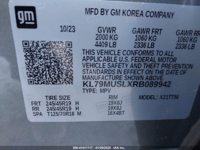 KL79MUSLXRB089942 Chevrolet Trailblazer Awd Rs