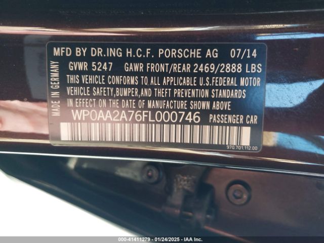 2015 PORSCHE PANAMERA WP0AA2A76FL000746 Photo 8