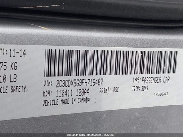 2C3CDXBG9FH716487 Dodge Charger Se