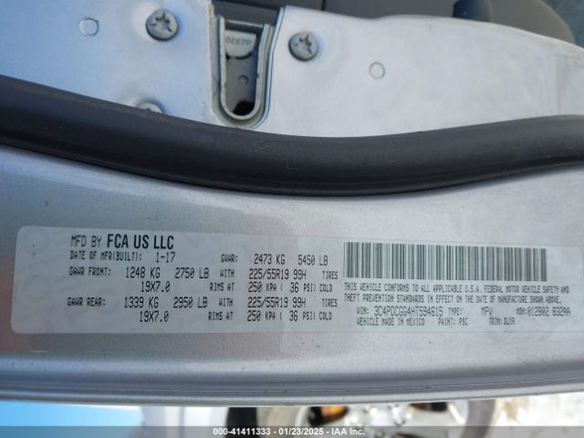 3C4PDCGG4HT594615 Dodge Journey Crossroad Plus
