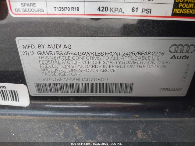 2013 AUDI A3 WAUBEAFM9DA020500 Photo 8