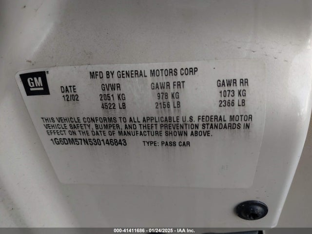 2003 CADILLAC CTS 1G6DM57N530146843 Photo 8
