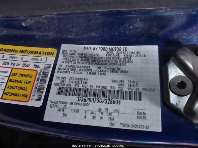 3FA6P0H75GR328604 Ford FUSION SE