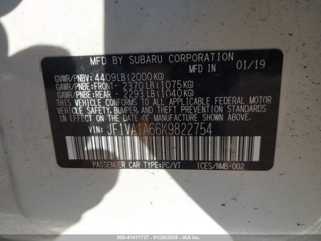 JF1VA1A66K9822754 Subaru WRX