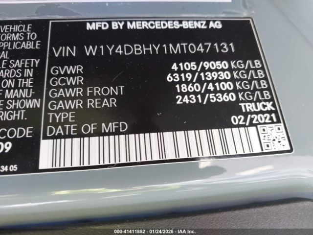 W1Y4DBHY1MT047131 Mercedes-Benz Sprinter 2500 Standard Roof I4 Diesel