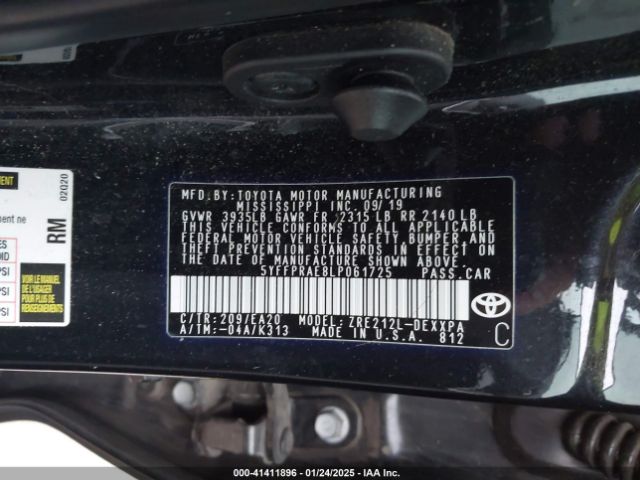 5YFFPRAE8LP061725 Toyota Corolla Xle