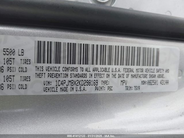 1C4PJMBX2KD298169 Jeep Cherokee Trailhawk 4x4
