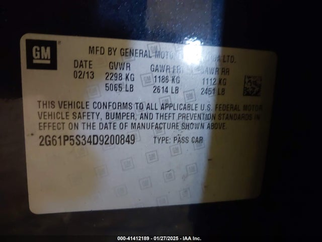 2013 CADILLAC XTS 2G61P5S34D9200849 Photo 8