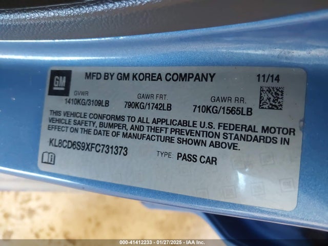 Chevrolet Spark 1lt Cvt 2015 KL8CD6S9XFC731373 Image 9